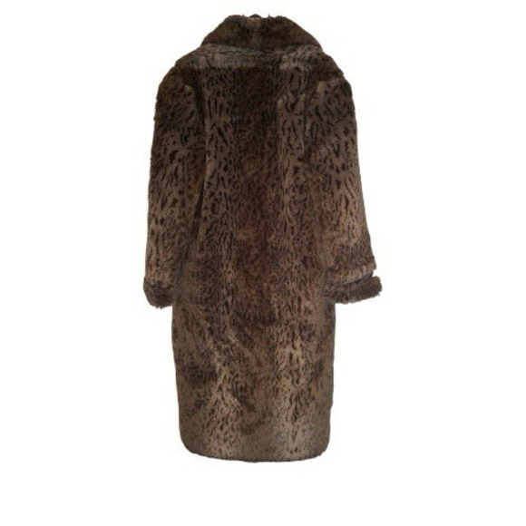 MONTEREY FASHIONS LEOPARD PRINT FAUX FUR COAT SHAWL COLLAR Long Coat Size 14 - Picture 2 of 14